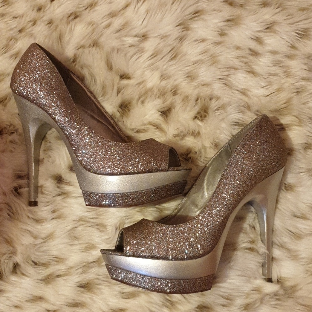 Multi Colored Sparkly Platform Heels